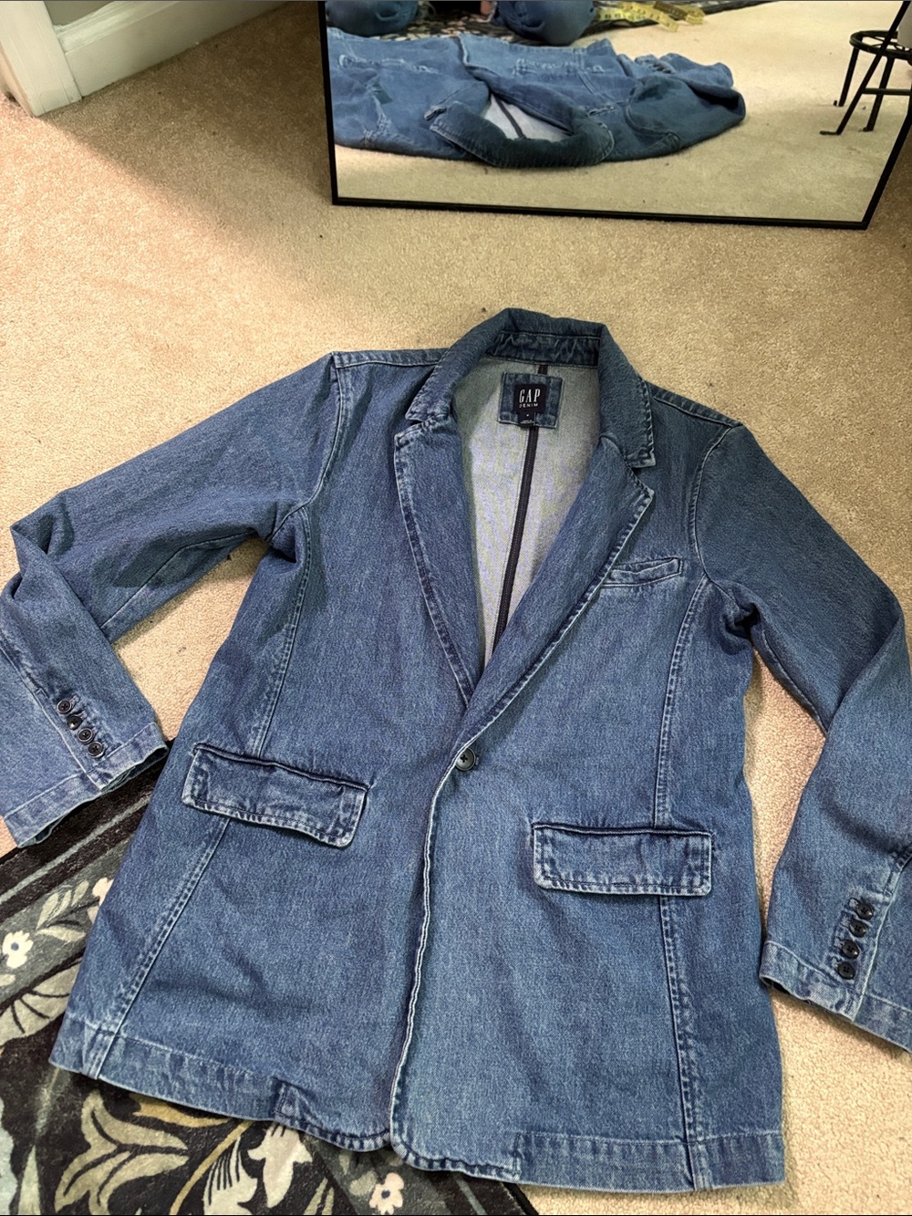 GAP Blue Denim Blazer Jacket